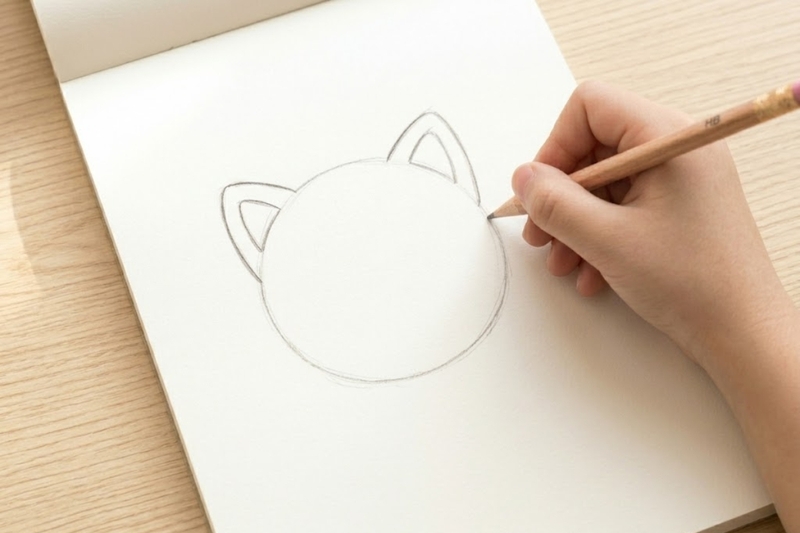Cách vẽ con mèo chibi - 3