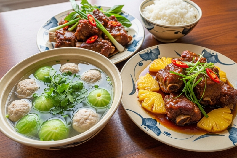 Ngày 5 - Sườn kho thơm, canh dưa hường tôm viên