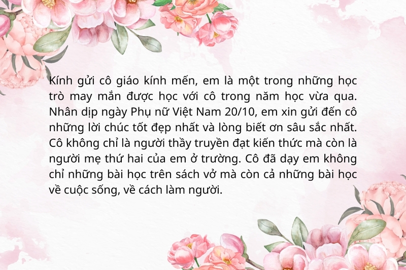 Bài viết tri ân cô giáo chủ nhiệm