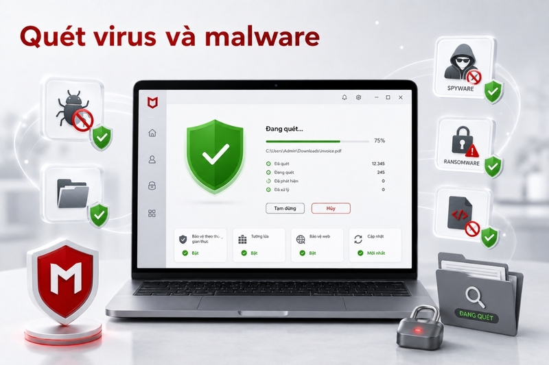 Quét virus và phần mềm độc hại