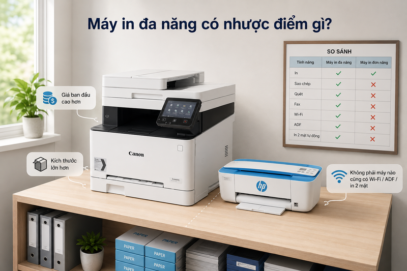 Máy in đa năng có nhược điểm gì