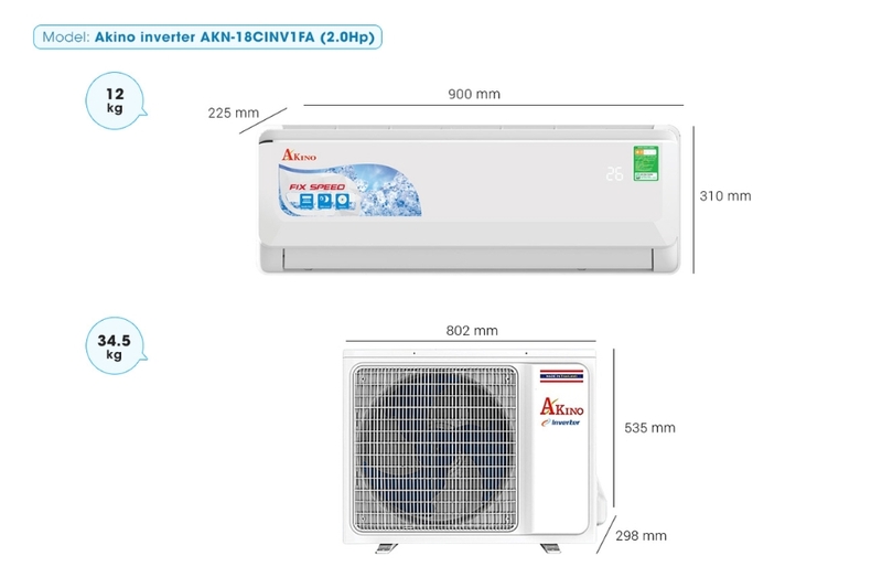 Máy lạnh Akino Inverter 2.0 HP AKN-18CINV1FA