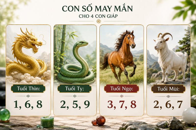 Con số may mắn của tuổi Thìn, Tỵ, Ngọ, Mùi