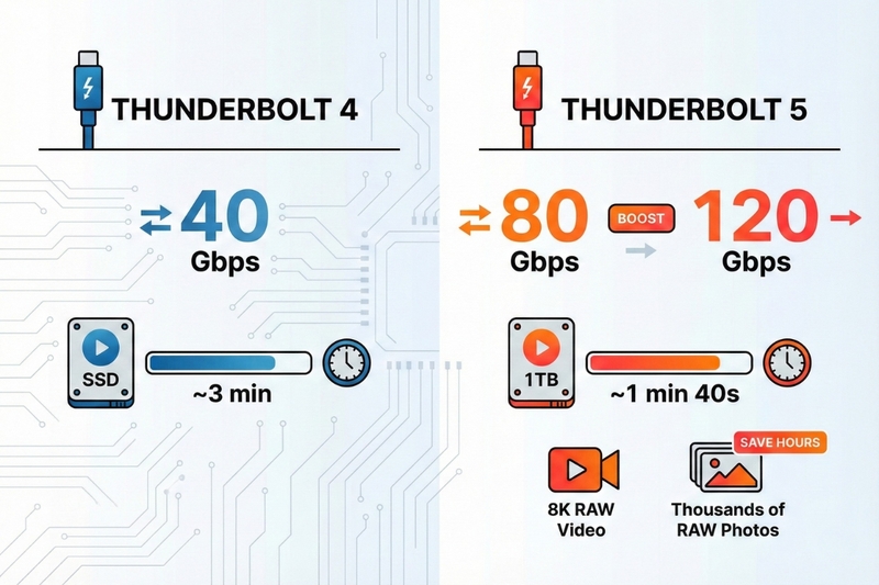 Tốc độ truyền dữ liệu vượt trội từ Thunderbolt 5