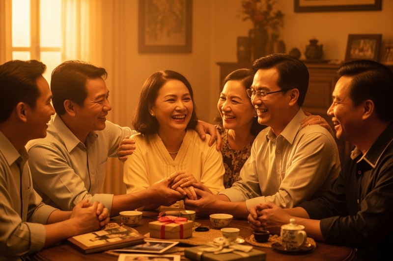Hàn huyên là động từ chỉ hành động trò chuyện, hỏi han tâm tình