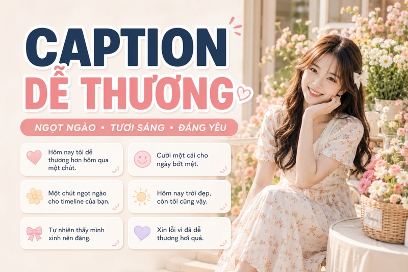 Caption sống ảo dễ thương