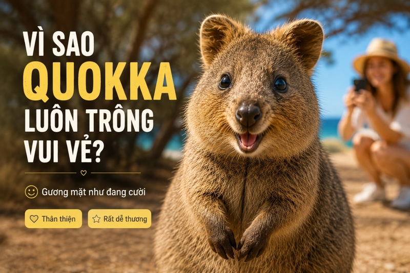 Vì sao quokka được gọi là động vật hạnh phúc nhất thế giới