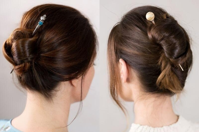 Cách búi tóc bằng trâm (2)