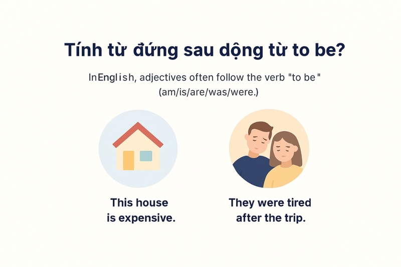 Tính từ đứng sau động từ to be