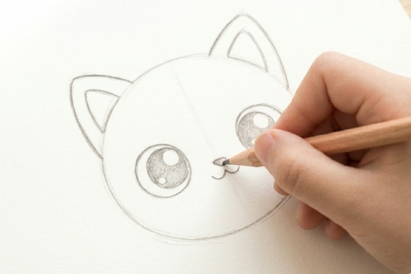 Cách vẽ con mèo chibi - 4