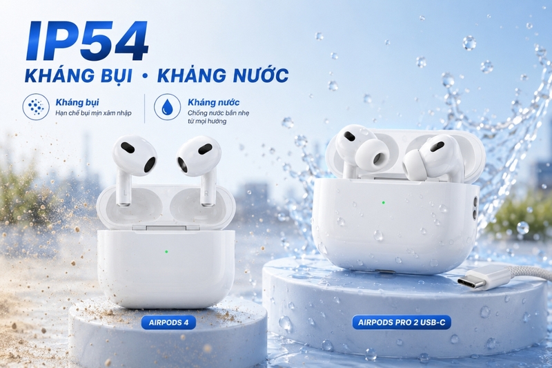 IP54: Kháng bụi và kháng nước tốt hơn IPX4
