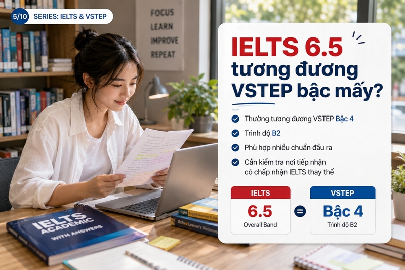 IELTS 6.5 tương đương VSTEP bậc mấy