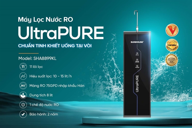 Máy lọc nước RO Hydrogen Sunhouse SHA8899KL 11 lõi