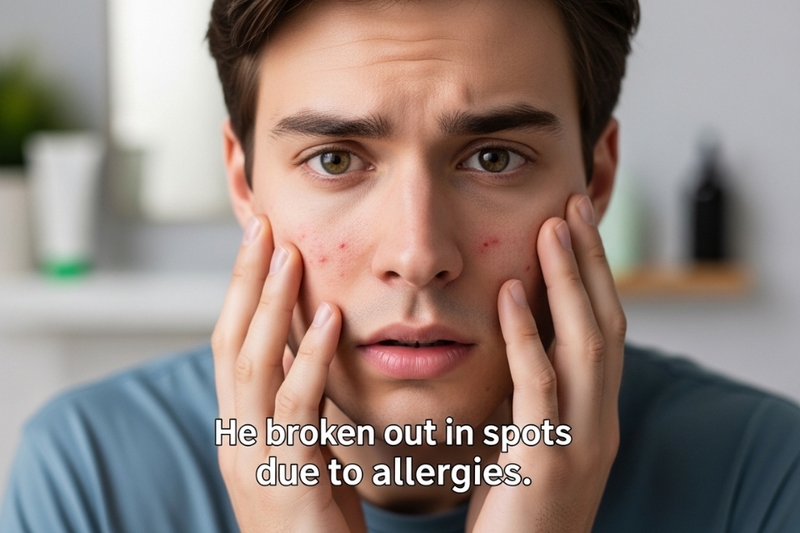 Nghĩa 3 - Nổi mẩn, đổ mồ hôi, phản ứng cơ thể