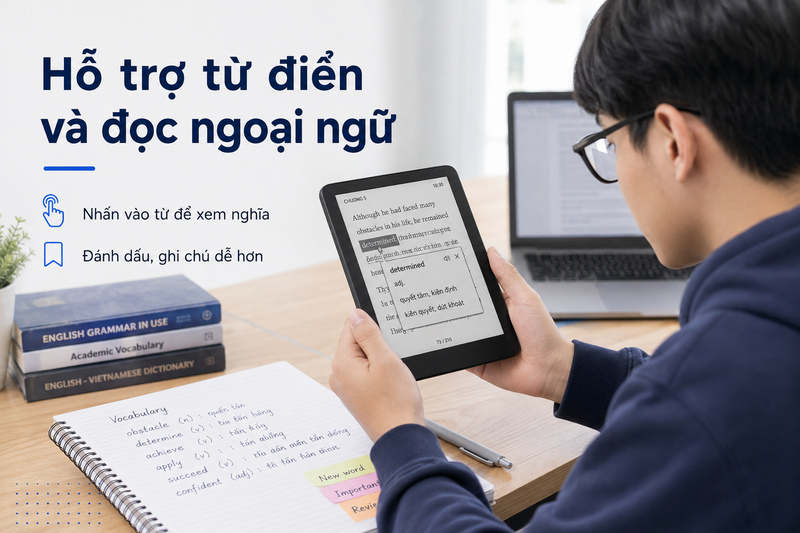 Hỗ trợ từ điển và đọc ngoại ngữ