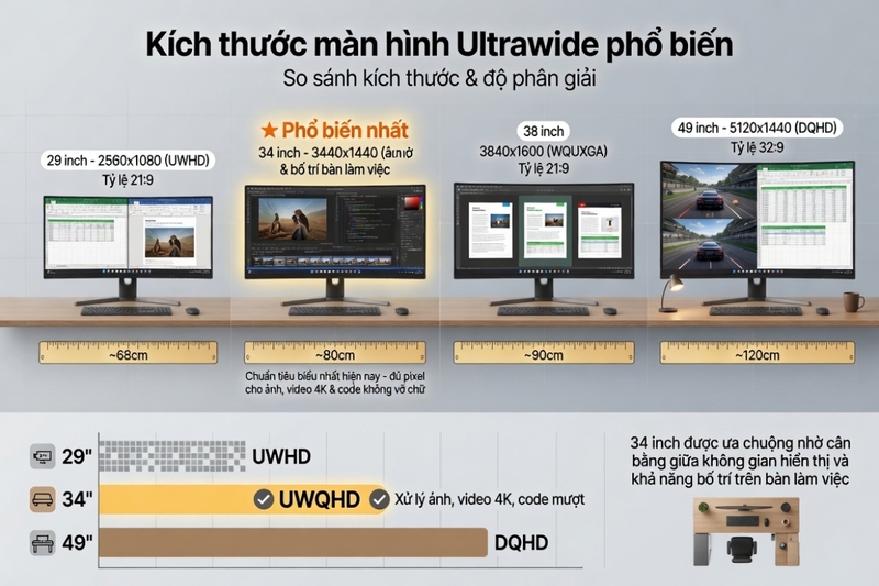 Kích thước và độ phân giải phổ biến