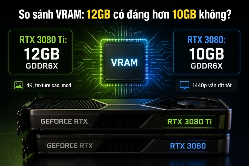 So sánh VRAM: 12GB có đáng hơn 10GB không?