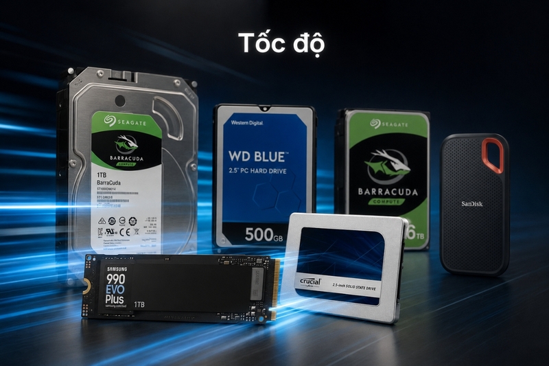 SSD hoạt động êm hơn vì không có bộ phận cơ học