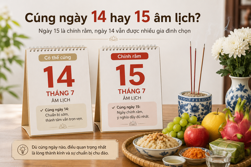 Cúng rằm tháng 7 ngày 14 hay ngày 15 âm lịch?