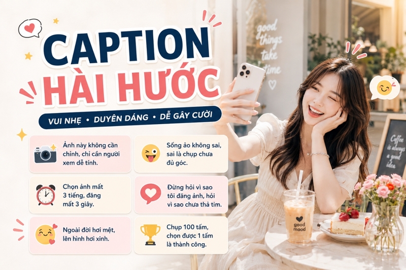 Caption sống ảo hài hước