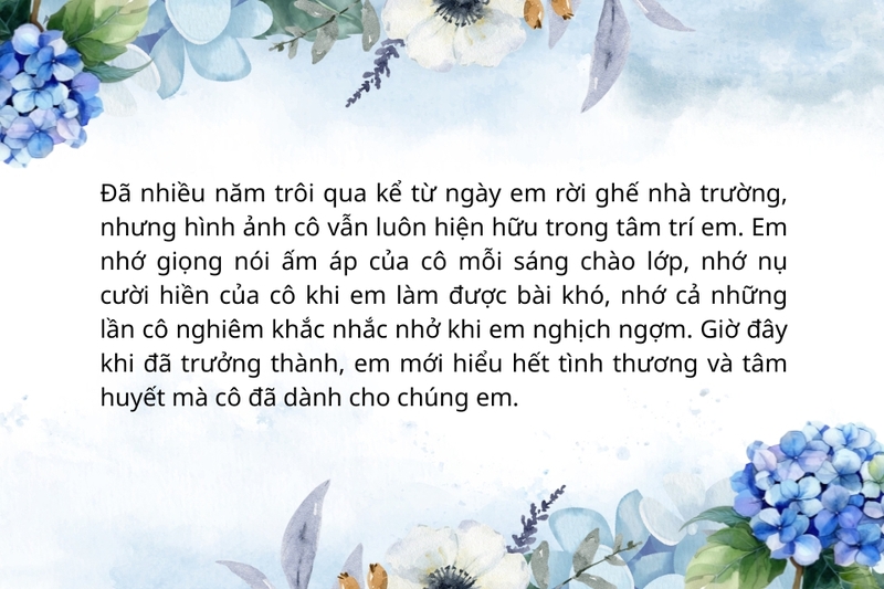 Bài viết tri ân cô giáo đã nghỉ hưu