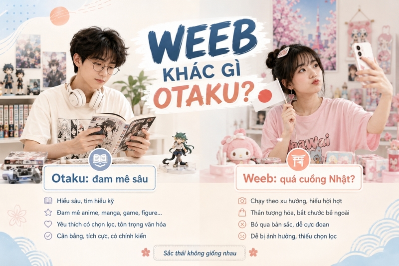 Weeb khác gì otaku