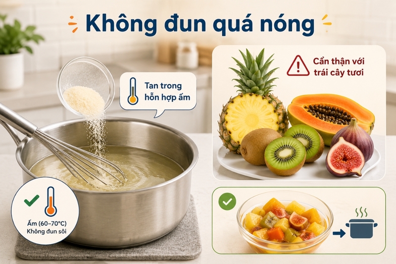 Cách dùng gelatin đúng để không bị vón cục (2)