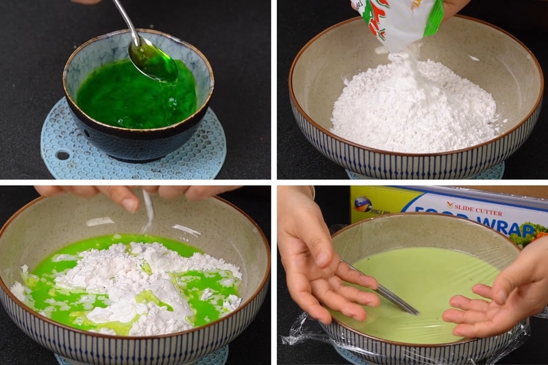 Pha bột làm vỏ bánh xu xê