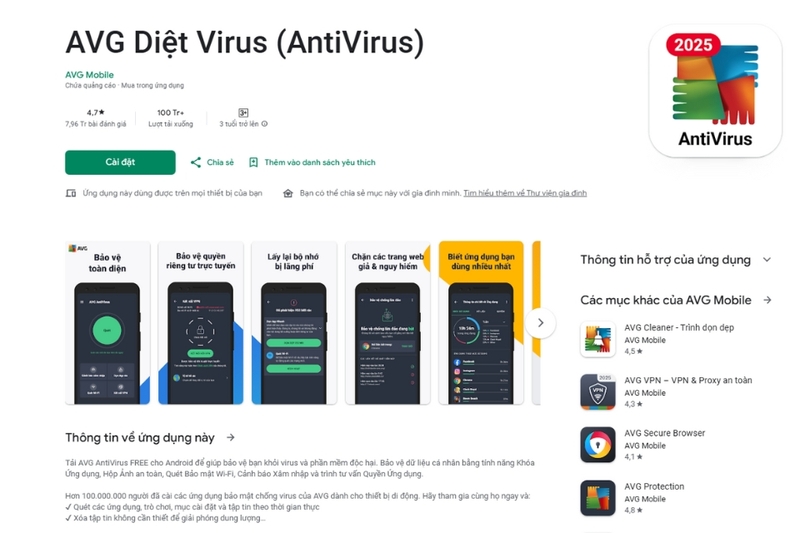 Tải AVG Internet Security trên Android