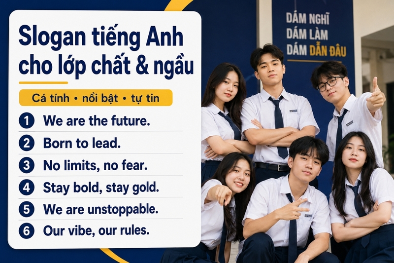 Slogan tiếng Anh cho lớp chất và ngầu