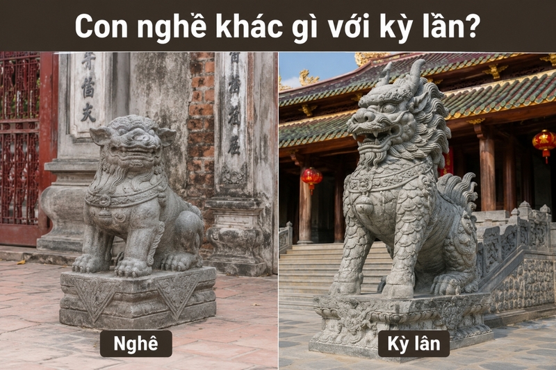 Con nghê khác gì với kỳ lân?