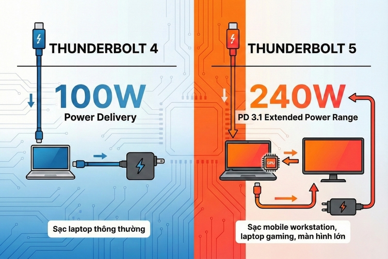 Hỗ trợ sạc công suất cao