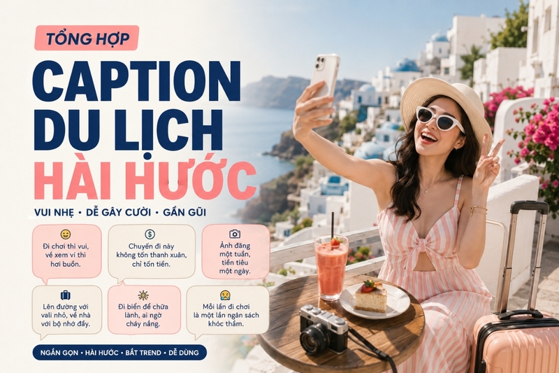 Caption du lịch hài hước