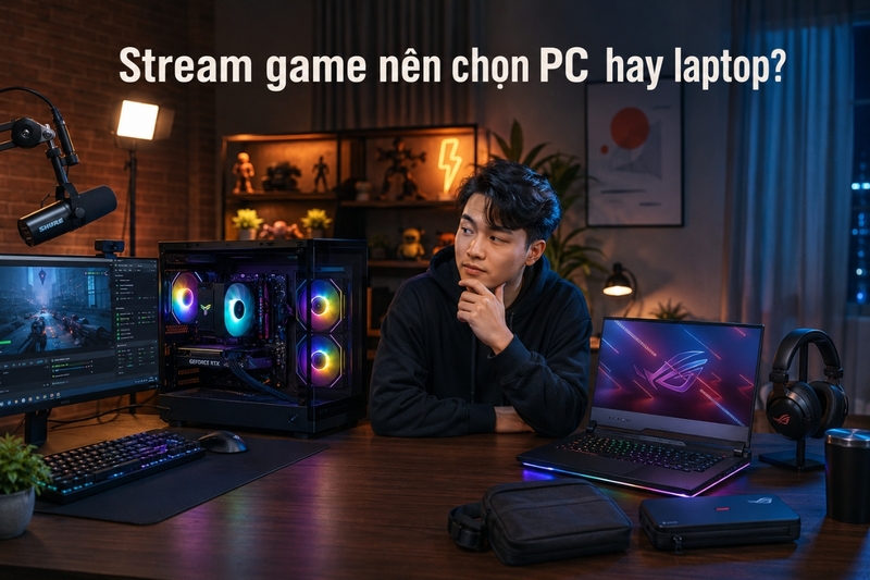 Stream game nên chọn PC hay laptop