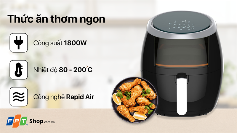 Nồi chiên không dầu Kangaroo 8 lít KG8AF3A