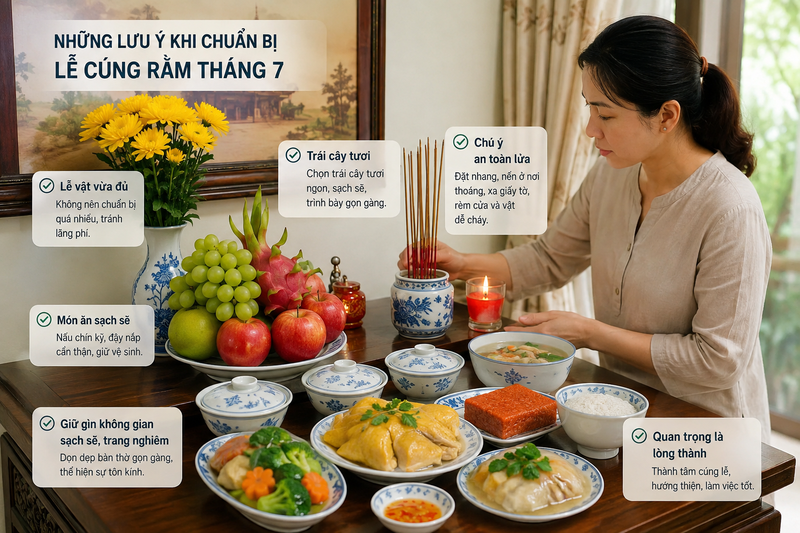 Những lưu ý khi chuẩn bị lễ cúng rằm tháng 7