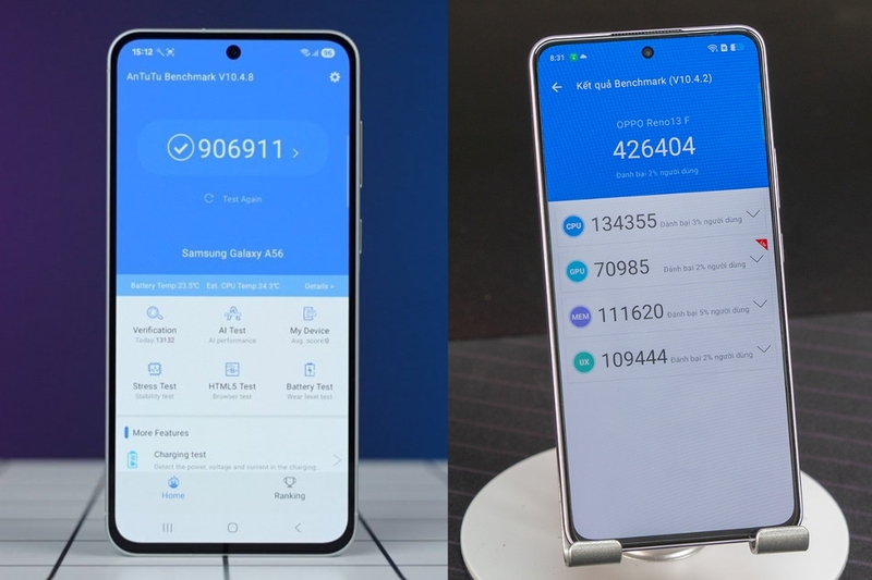 Về hiệu năng: Exynos 1580 chiếm ưu thế tuyệt đối