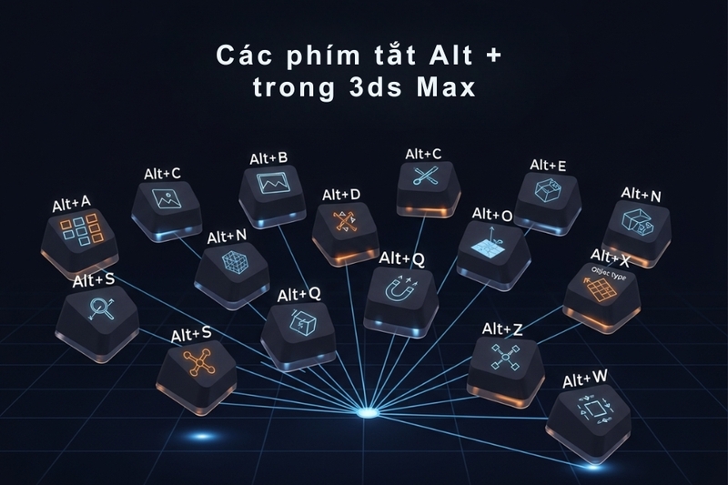Các phím tắt Alt + trong 3ds Max