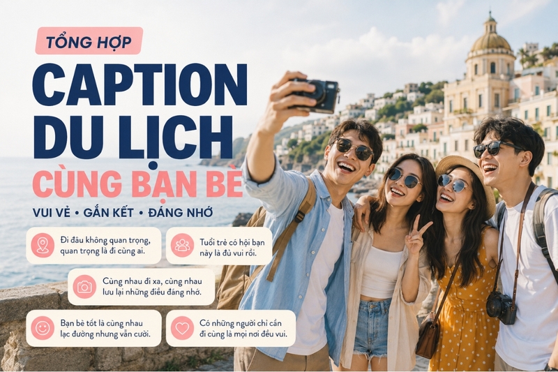 Caption du lịch cùng bạn bè