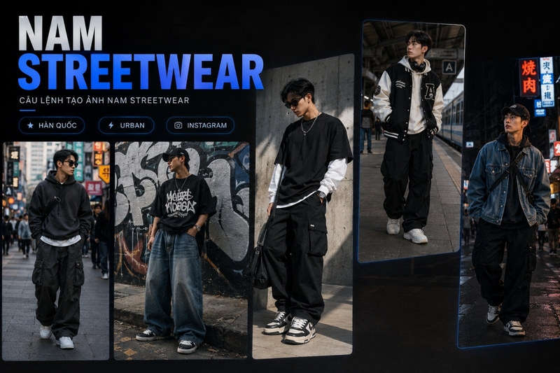 Câu lệnh tạo ảnh nam streetwear