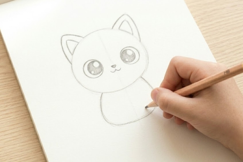 Cách vẽ con mèo chibi - 5