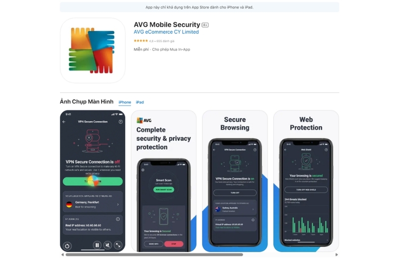 Tải AVG Internet Security trên iOS
