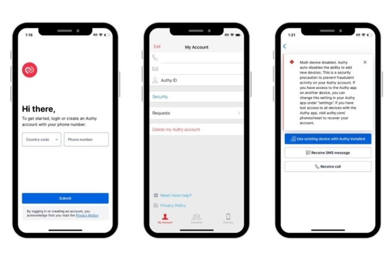 Sau khi cài đặt, bạn nhập số điện thoại cá nhân để xác minh tài khoản Authy