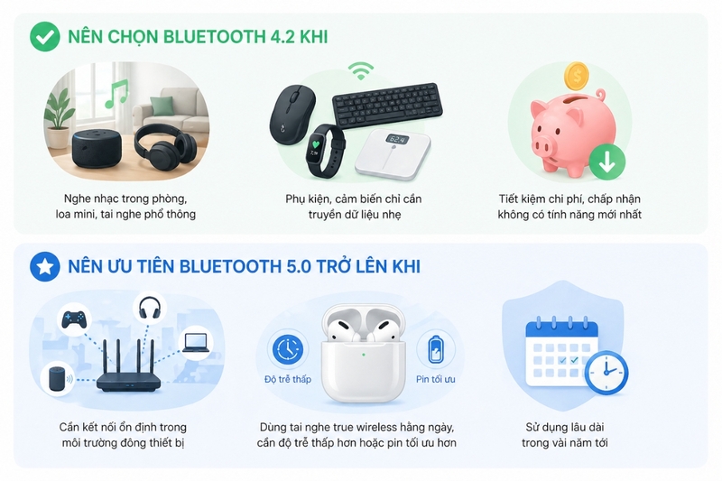 Khi nào nên chọn thiết bị dùng Bluetooth 4.2?