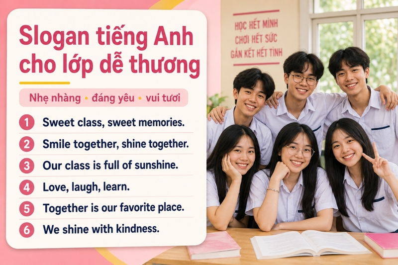 Slogan tiếng Anh cho lớp dễ thương