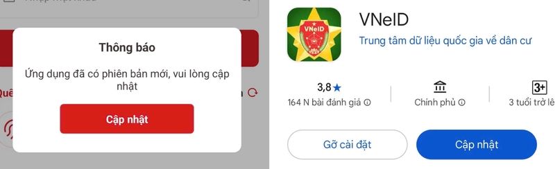 Cập nhật ứng dụng VNeID