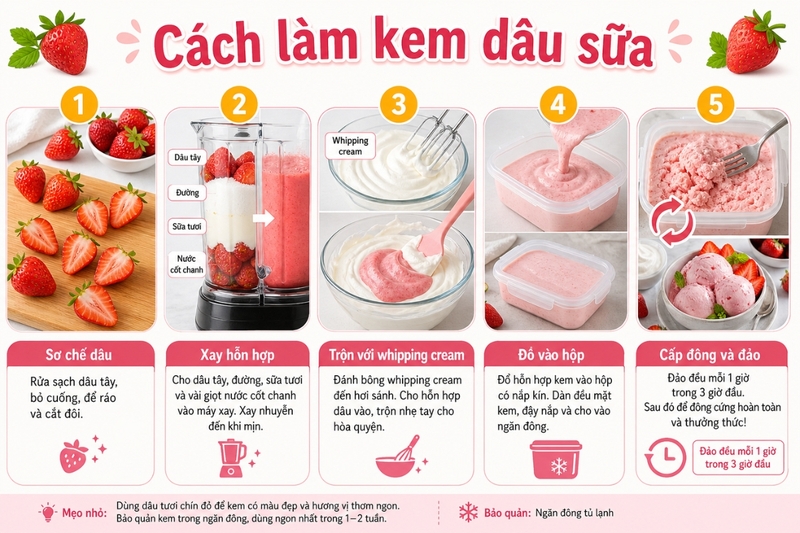 C&aacute;ch l&agrave;m kem d&acirc;u sữa (2)