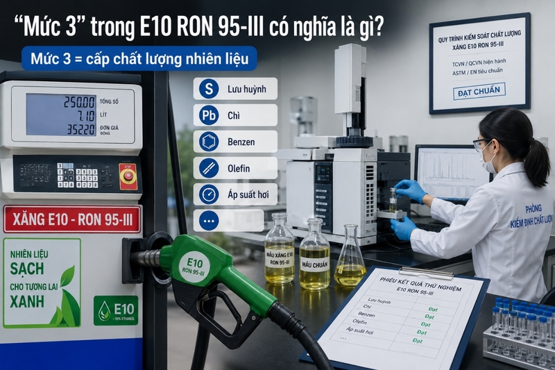 “Mức 3” trong E10 RON 95-III có nghĩa là gì?