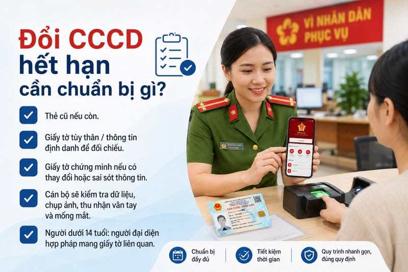 Đổi CCCD hết hạn cần chuẩn bị gì