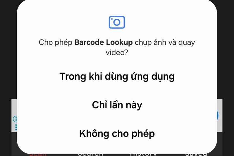 Cấp quyền camera